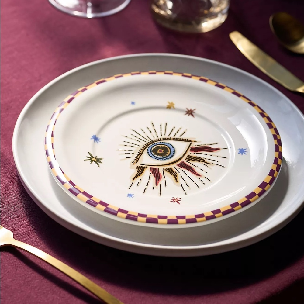 Anthropologie HANDPAINTED FORTUNE STONEWARE DESSERT PLATE Style No.  93668861